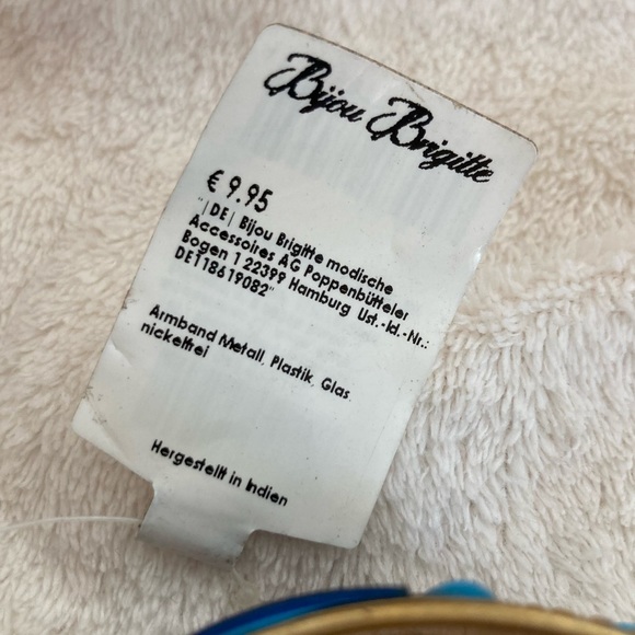 Blue Glass and Metal Bangle Bracelets - Picture 3 of 6